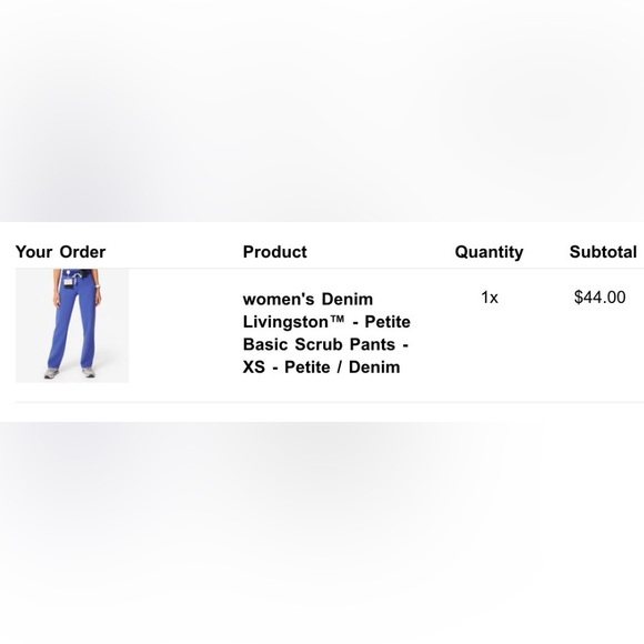 Figs Denim Blue Catarina scrub top and Basic Livingston scrub bottoms - Picture 8 of 9